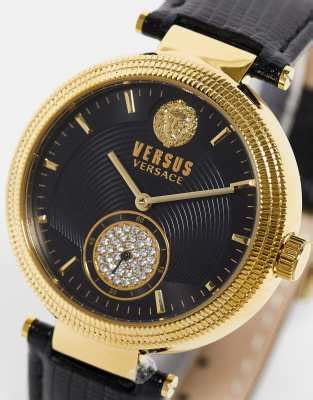 versus versace horloge goud zwarr|Versace versus men's.